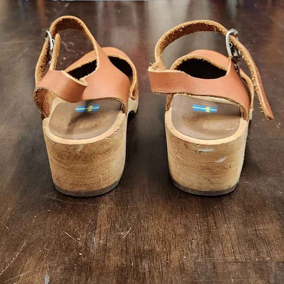 MIA Sofia Brown Leather Mules with Strap - Picture 4 of 6